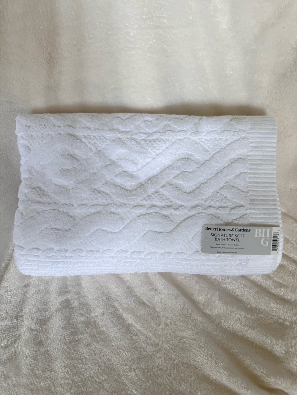 Better Homes And Gardens White Textured Signature Soft Bath Towel